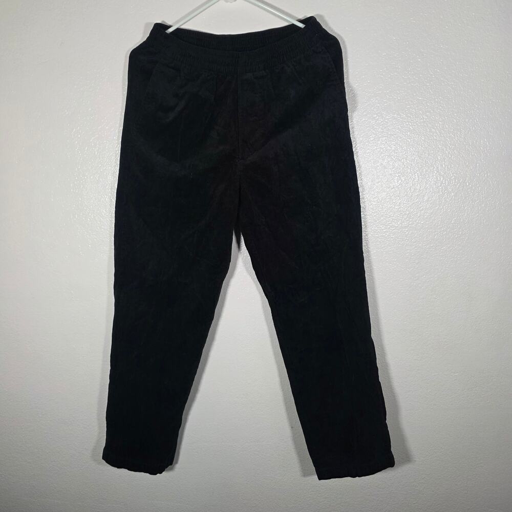 UNIQLO Women Velour Lounge Pants Black Stretch Soft Size S